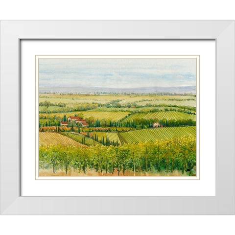 Wine Country View I White Modern Wood Framed Art Print with Double Matting by OToole, Tim