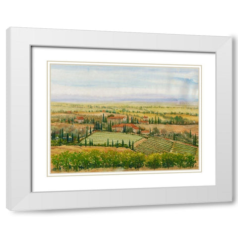 Wine Country View II White Modern Wood Framed Art Print with Double Matting by OToole, Tim