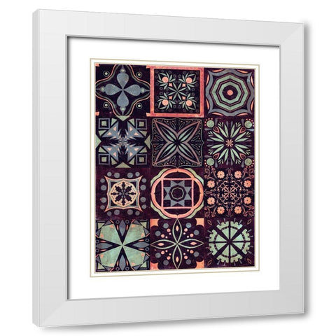 Kaleidoscope Tile II White Modern Wood Framed Art Print with Double Matting by Borges, Victoria
