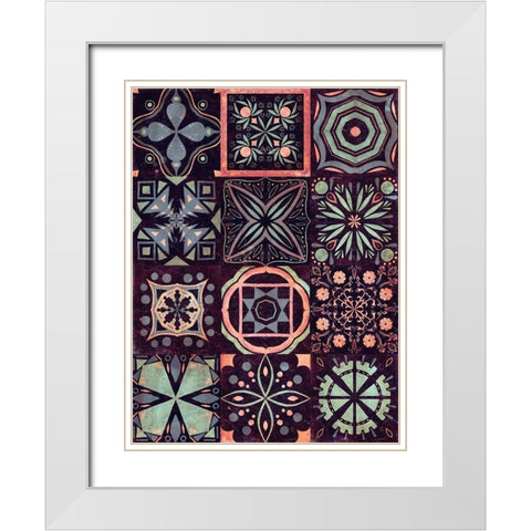 Kaleidoscope Tile II White Modern Wood Framed Art Print with Double Matting by Borges, Victoria