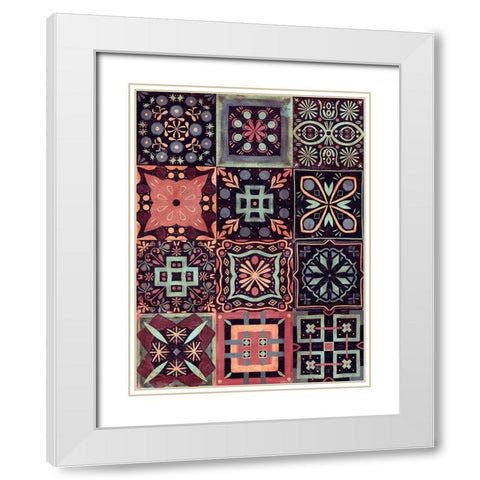Kaleidoscope Tile IV White Modern Wood Framed Art Print with Double Matting by Borges, Victoria