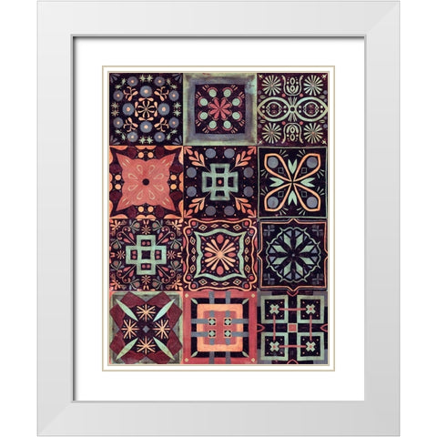 Kaleidoscope Tile IV White Modern Wood Framed Art Print with Double Matting by Borges, Victoria