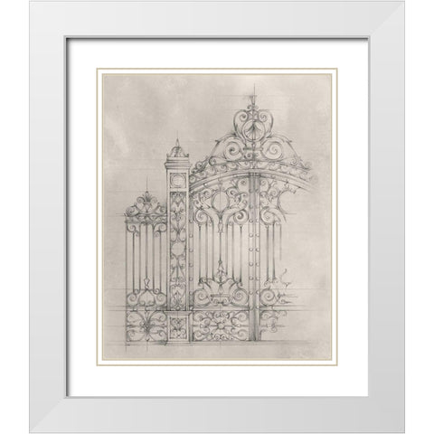 Iron Gate Design I White Modern Wood Framed Art Print with Double Matting by Harper, Ethan