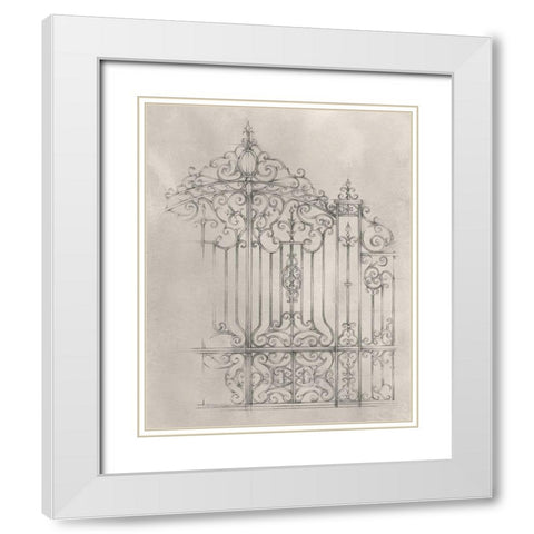 Iron Gate Design II White Modern Wood Framed Art Print with Double Matting by Harper, Ethan