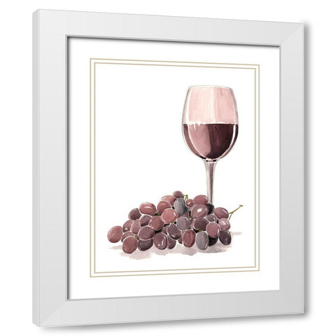 Wine Watercolor I White Modern Wood Framed Art Print with Double Matting by Parker, Jennifer Paxton