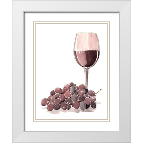 Wine Watercolor I White Modern Wood Framed Art Print with Double Matting by Parker, Jennifer Paxton