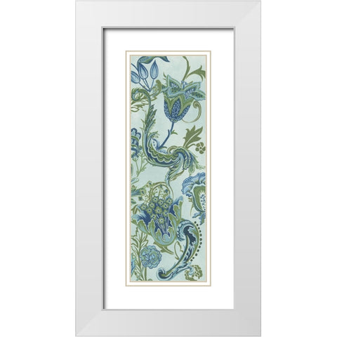 Serenity Chintz II White Modern Wood Framed Art Print with Double Matting by Wang, Melissa