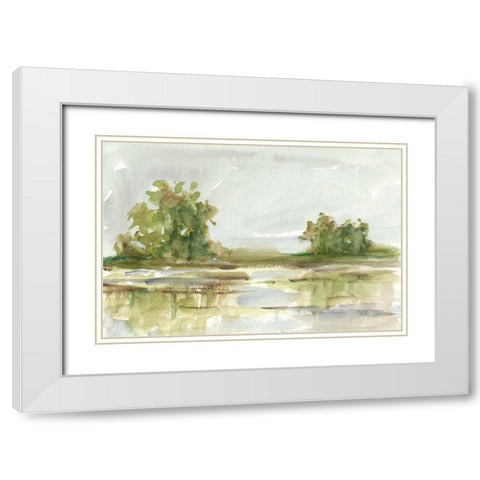 Muted Watercolor I White Modern Wood Framed Art Print with Double Matting by Harper, Ethan