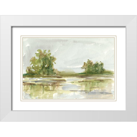 Muted Watercolor I White Modern Wood Framed Art Print with Double Matting by Harper, Ethan