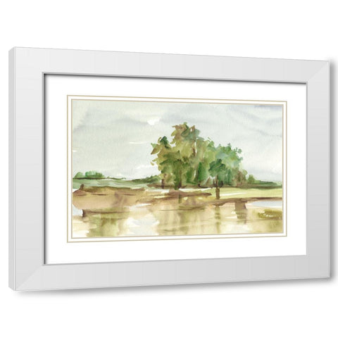 Muted Watercolor II White Modern Wood Framed Art Print with Double Matting by Harper, Ethan