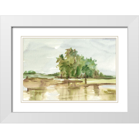 Muted Watercolor II White Modern Wood Framed Art Print with Double Matting by Harper, Ethan