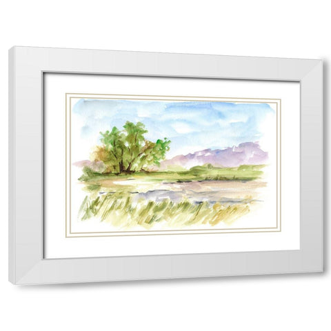Vibrant Watercolor II White Modern Wood Framed Art Print with Double Matting by Harper, Ethan