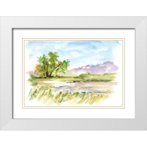 Vibrant Watercolor II White Modern Wood Framed Art Print with Double Matting by Harper, Ethan