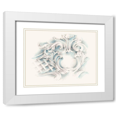 Acanthuys Ornament I White Modern Wood Framed Art Print with Double Matting by Harper, Ethan