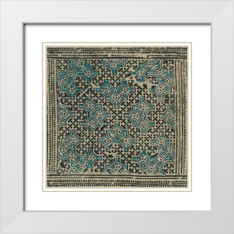 Block Print Textile I White Modern Wood Framed Art Print with Double Matting by Vision Studio
