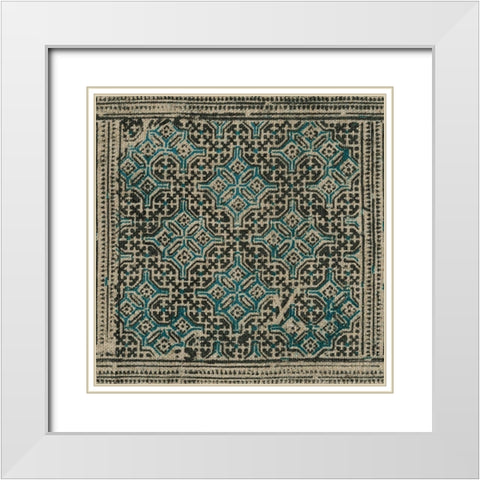 Block Print Textile III White Modern Wood Framed Art Print with Double Matting by Vision Studio