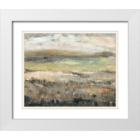 Grassland Showers I White Modern Wood Framed Art Print with Double Matting by OToole, Tim