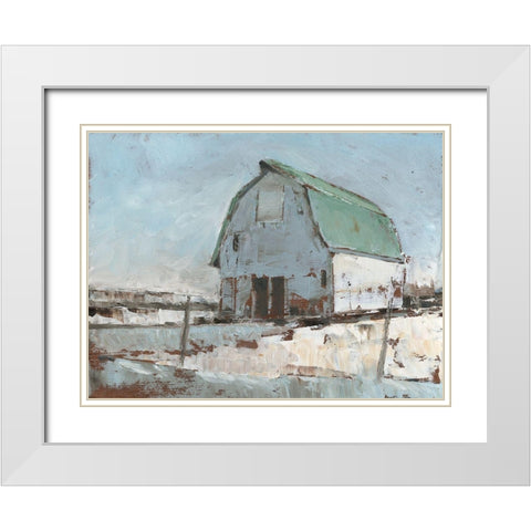 Plein Air Barn I White Modern Wood Framed Art Print with Double Matting by Harper, Ethan