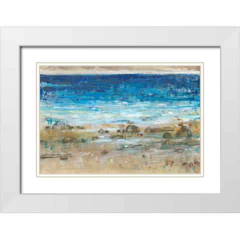 Rocky Shoreline I White Modern Wood Framed Art Print with Double Matting by OToole, Tim