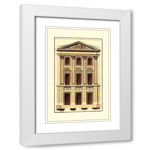 Architectural Facade I White Modern Wood Framed Art Print with Double Matting by Deneufforge