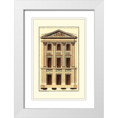 Architectural Facade I White Modern Wood Framed Art Print with Double Matting by Deneufforge
