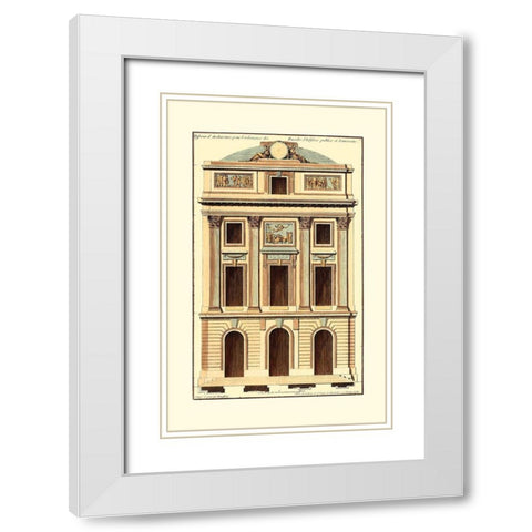Architectural Facade II White Modern Wood Framed Art Print with Double Matting by Deneufforge