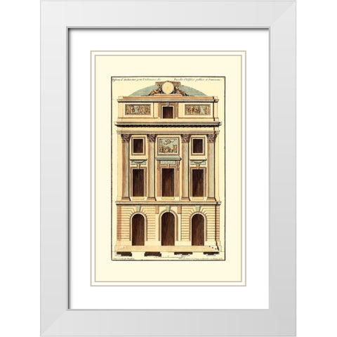 Architectural Facade II White Modern Wood Framed Art Print with Double Matting by Deneufforge