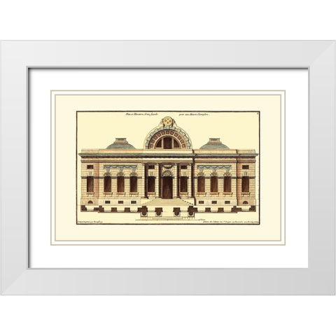 Architectural Facade III White Modern Wood Framed Art Print with Double Matting by Deneufforge