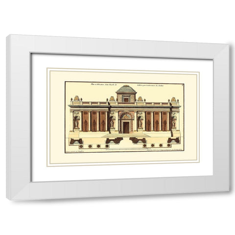 Architectural Facade IV White Modern Wood Framed Art Print with Double Matting by Deneufforge