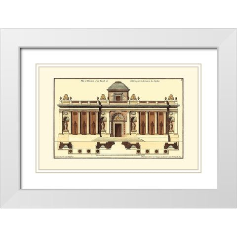 Architectural Facade IV White Modern Wood Framed Art Print with Double Matting by Deneufforge