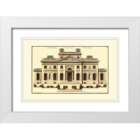 Architectural Facade V White Modern Wood Framed Art Print with Double Matting by Deneufforge
