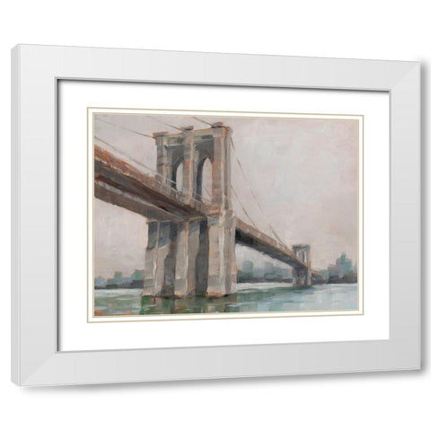 Spanning the East River I White Modern Wood Framed Art Print with Double Matting by Harper, Ethan