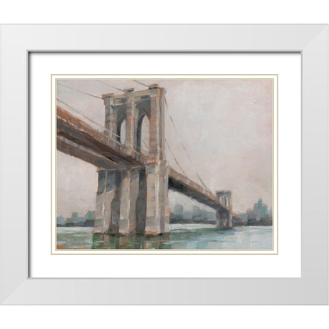 Spanning the East River I White Modern Wood Framed Art Print with Double Matting by Harper, Ethan