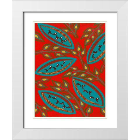 Stylized Motif III White Modern Wood Framed Art Print with Double Matting by Moore, Regina