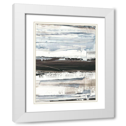 Icy Horizon II White Modern Wood Framed Art Print with Double Matting by Harper, Ethan