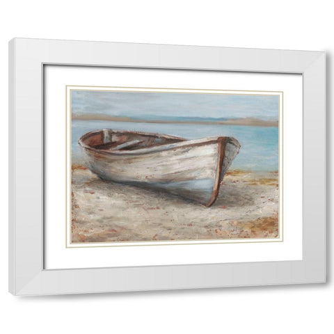 Whitewashed Boat I White Modern Wood Framed Art Print with Double Matting by Harper, Ethan