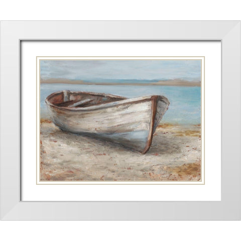 Whitewashed Boat I White Modern Wood Framed Art Print with Double Matting by Harper, Ethan