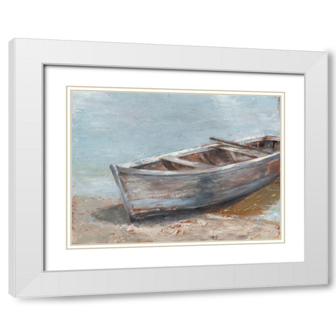 Whitewashed Boat II White Modern Wood Framed Art Print with Double Matting by Harper, Ethan