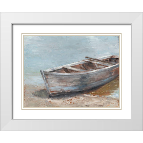 Whitewashed Boat II White Modern Wood Framed Art Print with Double Matting by Harper, Ethan