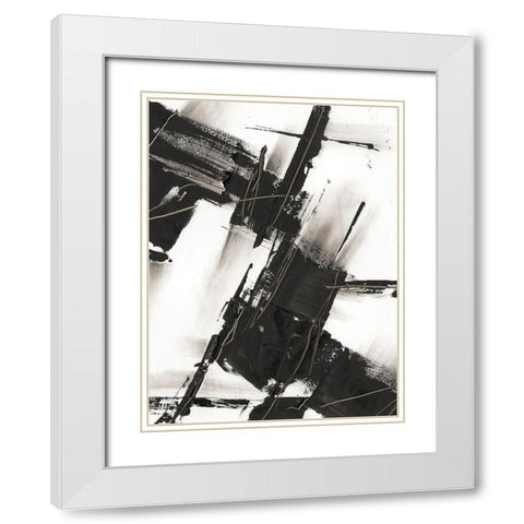 Diagonal Matrix I White Modern Wood Framed Art Print with Double Matting by Harper, Ethan