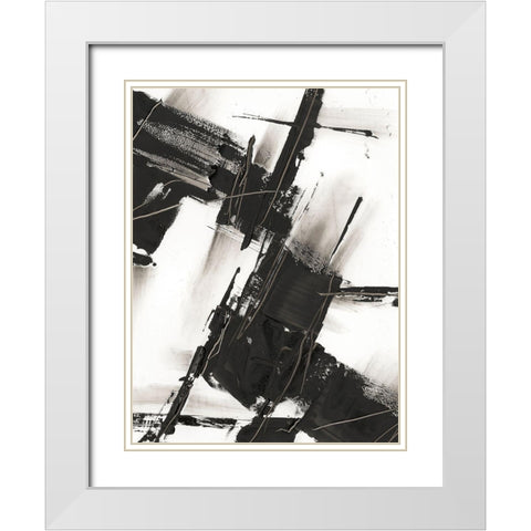 Diagonal Matrix I White Modern Wood Framed Art Print with Double Matting by Harper, Ethan