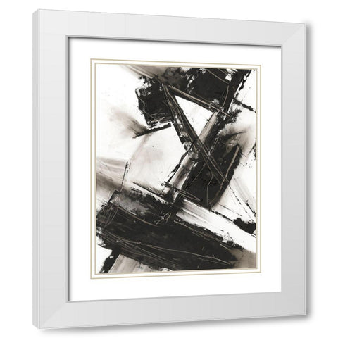 Diagonal Matrix II White Modern Wood Framed Art Print with Double Matting by Harper, Ethan