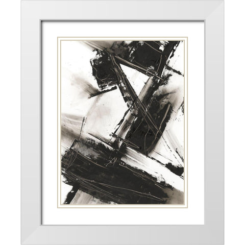 Diagonal Matrix II White Modern Wood Framed Art Print with Double Matting by Harper, Ethan