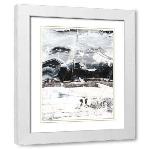 Winter Lightning I White Modern Wood Framed Art Print with Double Matting by Harper, Ethan