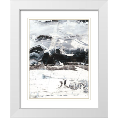 Winter Lightning I White Modern Wood Framed Art Print with Double Matting by Harper, Ethan