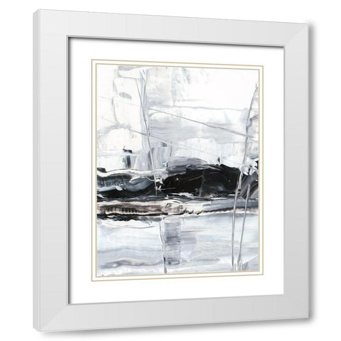 Winter Lightning II White Modern Wood Framed Art Print with Double Matting by Harper, Ethan
