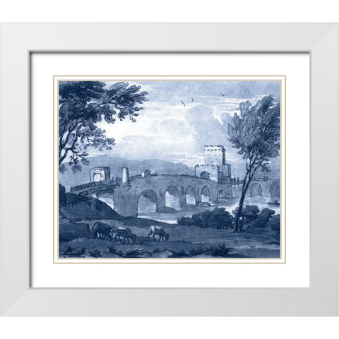 Pastoral Toile III White Modern Wood Framed Art Print with Double Matting by Lorrain, Claude
