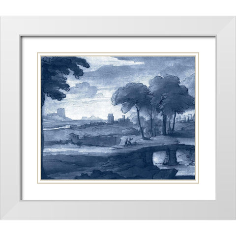 Pastoral Toile IV White Modern Wood Framed Art Print with Double Matting by Lorrain, Claude