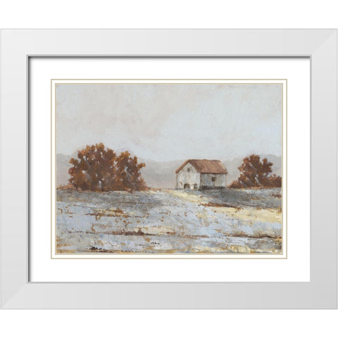 Snow Covered Hillside II White Modern Wood Framed Art Print with Double Matting by Harper, Ethan