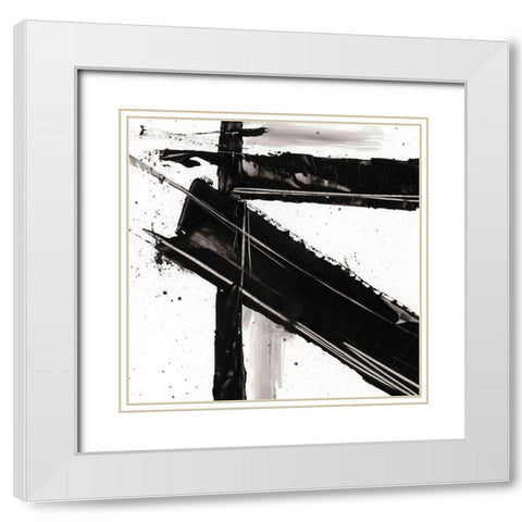 Jagged Edge III White Modern Wood Framed Art Print with Double Matting by Harper, Ethan